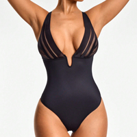 Ladymate ODM/OEM Body sculptant femme à décolleté plongeant en V, dos nu, string, effet ventre plat, grandes tailles