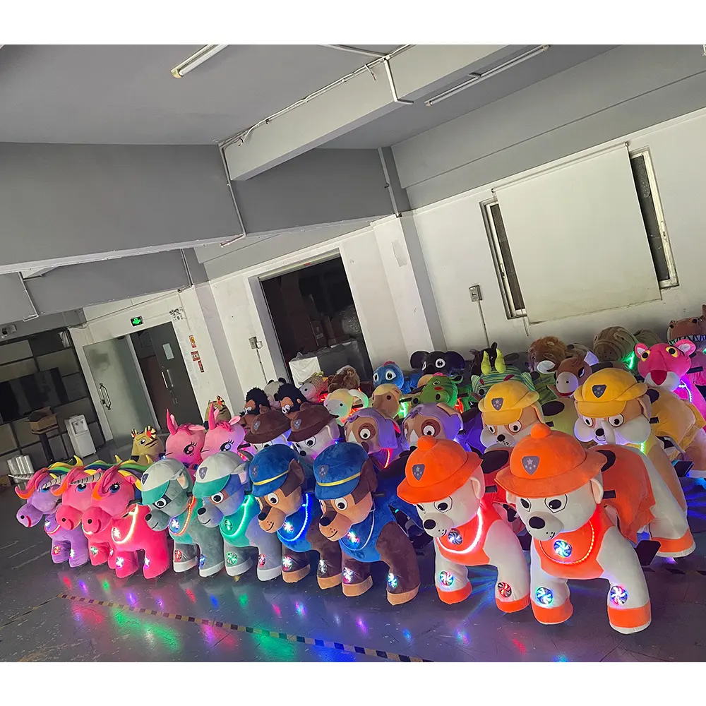 SIBO mecânico pelúcia brinquedos eletrônicos passeio em cavalos brinquedo animais passeio para shopping