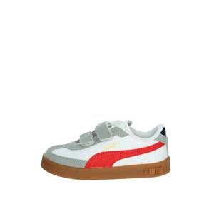 Sneakers Puma per Bambini Bianche e Rosse con Chiusura in Velcro Scarpe di Tela alla Moda - Product Image 1