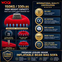 Fauteuil pouf gonflable WOQI portable, super doux et pliable, pour salon, terrasse et jardin