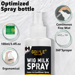 Spray para el Cuidado de Pelucas al por Mayor, Hidrata y Suaviza el Cabello, Leche para Pelucas en Spray sin Enjuague, Previene la Resequedad, Rico en Ingredientes Poderosos - Product Image 3