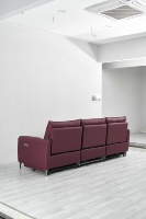 Sofá Reclinable Modular Grande y Moderno de Cuero Genuino para Sala de Estar, Tres Plazas, Extensible, con Funciones de Masaje y Refrigeración