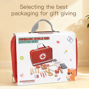 Ensemble de jouets de jeu de rôle de dentiste, kit médical éducatif en bois avec sac en tissu, kit de docteur <span class=keywords><strong>pour</strong></span> les tout-petits - Product Image 6