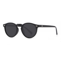 Lunettes de soleil rondes rétro, monture intégrale en écaille de tortue, protection UV400, style décontracté unisexe pour adultes