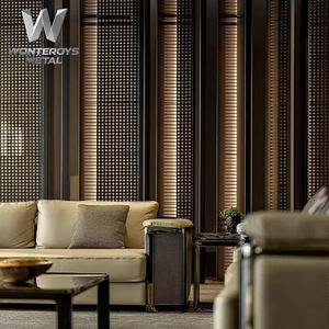 Paravents <span class=keywords><strong>de</strong></span> séparation <span class=keywords><strong>de</strong></span> pièce en acier inoxydable 304, design moderne robuste et personnalisé, pour hôtels, villas et restaurants - Product Image 4