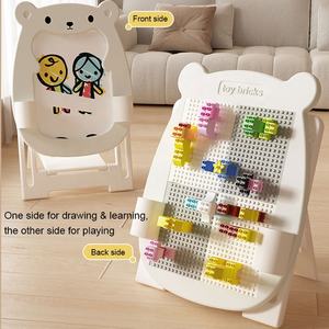 Papan gambar anak plastik multifungsi Hamster meja blok bangunan untuk kegiatan bermain dengan penyimpanan dalam ruangan - Product Image 6