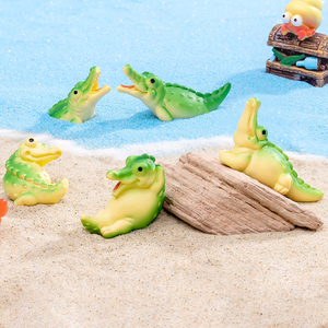 Mini figurines de crocodile en résine de dessin animé pour décorations paysagères, miniatures d'alligator, breloques animales, ornements, accessoires de bricolage - Product Image 2