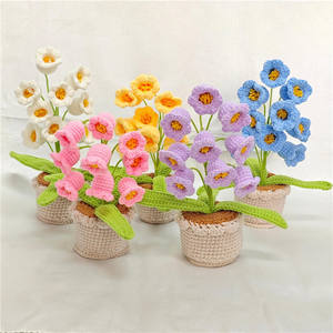 Lirios del Valle Tejidos a Crochet al por Mayor, Flores Artificiales en Maceta, Orquídeas Tejidas, Adornos de Bonsái para Decoración del Hogar, Regalo para Niñas - Product Image 2