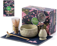 Ensemble fouet à matcha, kit de matcha en céramique avec bol et outils, vert
