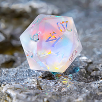 Ensemble de dés polyédriques faits à la main en verre cristal K9 arc-en-ciel, 7 pièces/ensemble, D6 D20 D12 D10 pour jeux de table Dungeons & Dragons