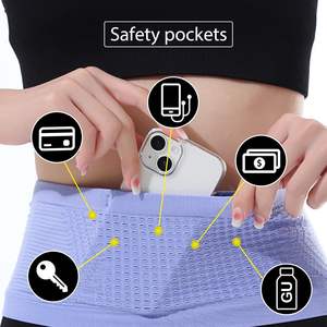 No Zipper Design Waterproof <strong>Neoprene</strong> Sport Waist <strong>Belt</strong> With Hidden Compartment For <strong>Running</strong> Travel Unisex - Product Image 3