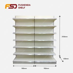 Estante de Góndola para Tienda, Personalizado de Fábrica, con Logotipo y Color, Estantes de Exhibición de <span class=keywords><strong>Metal</strong></span> para Tienda, Estante de Supermercado Blanco - Product Image 3