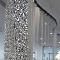 Maille métallique circulaire tissée en aluminium, maille décorative en laiton pour portes d'armoires, découpe de rideaux