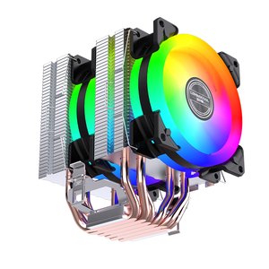 Lovinglcool Quạt làm mát <span class=keywords><strong>CPU</strong></span> RGB Quạt làm mát tháp đôi quạt 6 ống dẫn nhiệt bằng đồng thông dụng cho máy tính AMD Intel i3 i5 i7 <span class=keywords><strong>775</strong></span> 115x - Product Image 1