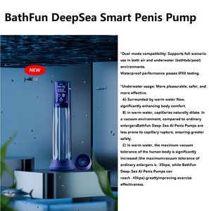 バスファン防水電動ペニスポンプスマートLCDアダルトペニスポンプ、快適なペニススリーブ付きでしっかりとした勃起、スタミナトレーニングを実現 - Product Image 3