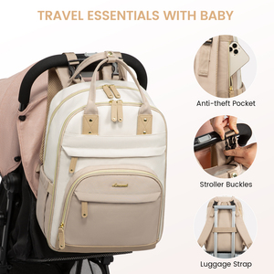 Bolsa de Pañales LOVEVOOK con Cambiador, Bolsa de Maternidad <span class=keywords><strong>para</strong></span> Mamá y Papá con Correas <span class=keywords><strong>para</strong></span> <span class=keywords><strong>Cochecito</strong></span>, Mochila Impermeable Grande <span class=keywords><strong>para</strong></span> Pañales - Product Image 4