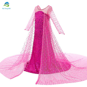 Envío rápido princesa elegante vestido <span class=keywords><strong>de</strong></span> lentejuelas <span class=keywords><strong>de</strong></span> cola larga 2020 <span class=keywords><strong>Elsa</strong></span> <span class=keywords><strong>Anna</strong></span> vestido - Product Image 5