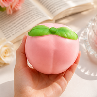 Jouet Squishy Pêche en PU 8cm, à Remontée Lente, Fruit Réaliste à Presser, Anti-Stress Sensoriel, Jouet Fidget Unisexe 14+ en Sachet OPP, Vente en Gros