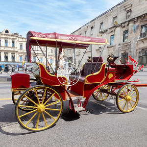 2025 Beautiful Red Royal Horse Drawn Carriage Horse Wagon <b>Cart</b> for Sale Special Horse <b>Cart</b> for Party - Product Image 6
