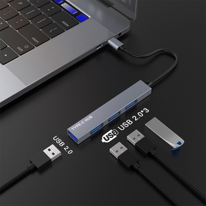 Chất lượng cao nhôm <span class=keywords><strong>USB</strong></span> <span class=keywords><strong>2.0</strong></span> Loại C-Port <span class=keywords><strong>Hub</strong></span> nhà máy giá bán buôn Thiết kế mỏng trong kho - Product Image 3