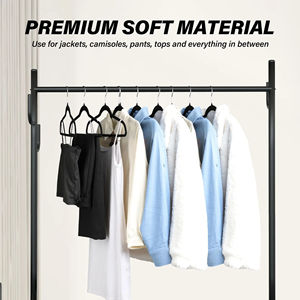 Cintres en plastique ABS gain de place, velours et tissu, crochet pivotant à 360 degrés, antidérapant, séchoir à linge pour enfants, organisateur en feutre floqué - Product Image 4