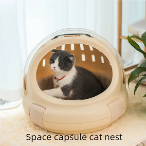 HMG, venta al por mayor, cama moderna para gatos, nuevo estilo, cápsula espacial <span class=keywords><strong>de</strong></span> plástico portátil, patrón sólido, semicerrado para uso en interiores y exteriores - Product Image 3