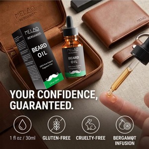 Aceite para Barba Melao para Hombres con Aceite de Argán, Aceite Herbal Natural que Suaviza, Hidrata y Define el Vello Facial, Cuidado de la Barba, Aseo Masculino - Product Image 2