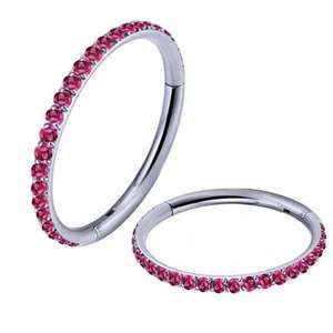 316L 스테인레스 스틸 G23 티타늄 코 귀 연골 및 바디 피어싱 쥬얼리 지르콘 힌지 리모콘 세그먼트 링 결혼식 - Product Image 2