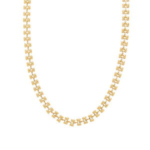 Collier ras du cou unisexe en acier inoxydable plaqué or 18 carats, motif blé, chaîne serpent, tendance, pour mariage, cadeau religieux - Product Image 2
