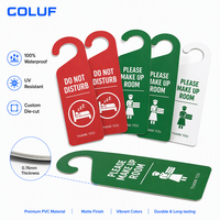 Étiquettes personnalisables en PVC vierge haute densité pour portes, impression offset CMYK professionnelle, code QR, résistantes à la déchirure, lavables, pour hôtels