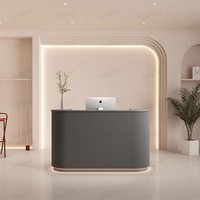 Comptoir de Réception Moderne Incurvé Design de Luxe pour Bureau, Club de Loisirs ou Salon de Beauté