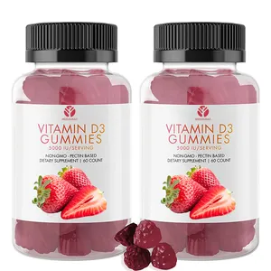 סוכר משלוח ויטמין D3 Gummies חזק עצמות ויטמין D3 5000IU Gummies סידן ספיגת ויטמין D3 Gummy