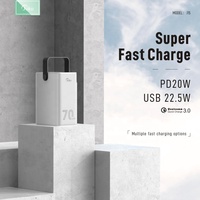 Konfulon Power Bank 2023 produk trendi, Power Bank 70000mah USB 22.5W Max pengisian cepat paket baterai untuk berkemah luar ruangan