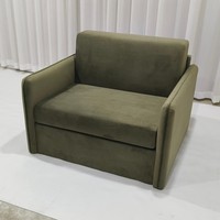 Sofá Cama Individual Convertible en Tela de Terciopelo