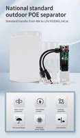 Répartiteur PoE non isolé 48V 12V 1.2A 15W IEEE802.3af/at 10/100Mbps étanche pour extérieur, en plastique technique, mural, pour vidéosurveillance