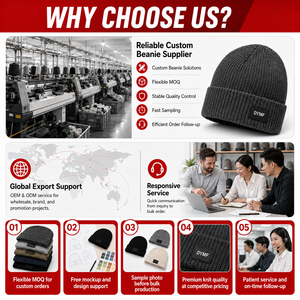 Bonnet tricoté chaud DYMF tendance avec strass et ourlet <span class=keywords><strong>d</strong></span>échiré, motif logo brodé personnalisé, casquette <span class=keywords><strong>d</strong></span>'hiver - Product Image 6