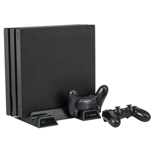 Yüksek kalite siyah renk kutusu soğutma fanı çifte şarj makinesi denetleyici <span class=keywords><strong>Ps4</strong></span> oyun konsolu için dikey stant soğutucu onarım parçaları - Product Image 1
