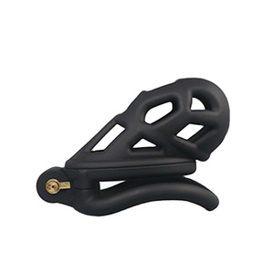 Delove Noir 4 Taille Cock Ring Sleeve Lock Pénis Cage <span class=keywords><strong>Bondage</strong></span> Sex Toy Chastity Cages Résine Male Chastity Cock Cage Waterproof for - Product Image 2