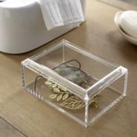 Boîte de rangement multi-compartiments en acrylique transparent moderne personnalisée avec couvercle pour sachets de thé, collations, articles divers