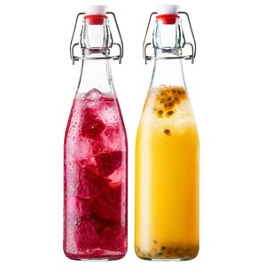 Botellas de vidrio con tapa abatible de 16 oz, paquete de 2, tapa hermética, grado alimenticio, compatibles con difusores de varillas, para fermentación, kombucha, hidromiel, <span class=keywords><strong>coquito</strong></span> - Product Image 1