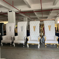 Chaise de princesse à dossier haut, décoration pour enfants, avec couverture en cuir PU, en bois massif, couleur pouvant être personnalisée