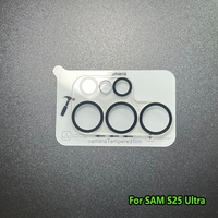 Verre d'appareil photo 3D pour Samsung S21 S22 S23 S24 S25 HD Film protecteur d'écran en soie trempé imprimé noir