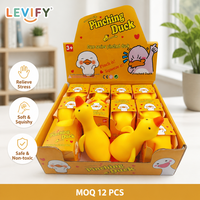 Jouet anti-stress en forme de canard à pincer, canard jaune extensible, jouet souple en plastique non toxique pour enfants et adultes