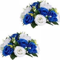 Bouquet de roses artificielles en soie, centre de table pour réception de mariage, décoration d'événements à domicile, boule de fleurs décorative