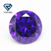 Zircone cubique synthétique de qualité 5A, taille européenne ronde, coupée à la machine, violet/violet foncé, pierres précieuses en vrac, pierres CZ violettes synthétiques, 0,8 mm-20 mm