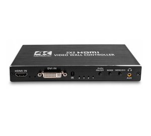 Controlador de Video Wall 4K 2x2, <span class=keywords><strong>Entrada</strong></span> Dual <span class=keywords><strong>HDMI</strong></span> 1.4 <span class=keywords><strong>y</strong></span> DVI, Procesador de Empalme de 4 Pantallas 180 °   Control Remoto IR para Rotación de Imagen con Comunicación Serial - Product Image 1