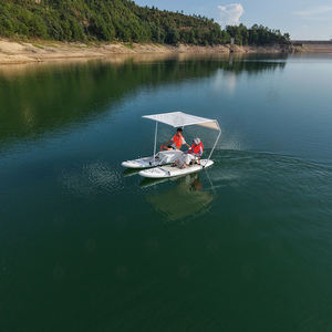Bateau <span class=keywords><strong>Catamaran</strong></span> Gonflable Extérieur en PVC et Aluminium avec Auvent pour Pêche et SUP – Idéal pour Parcs Aquatiques - Product Image 6