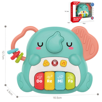 Huanger Cartoon Elephant Musical Instruments Keyboard Electronic Piano Toy Baby Animal Piano Toy