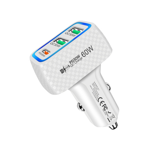 Nuevo Producto 2026, Cargador de Coche Rápido 3 en 1 QC3.0 3.1A 60W, 2USB+PD, Adaptador de Cargador de Coche USB-C PD - Product Image 1