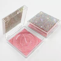 Boîte d'emballage de fenêtre à rabat pour extension de cils romantique, boîte en papier avec insertion de paillettes de luxe